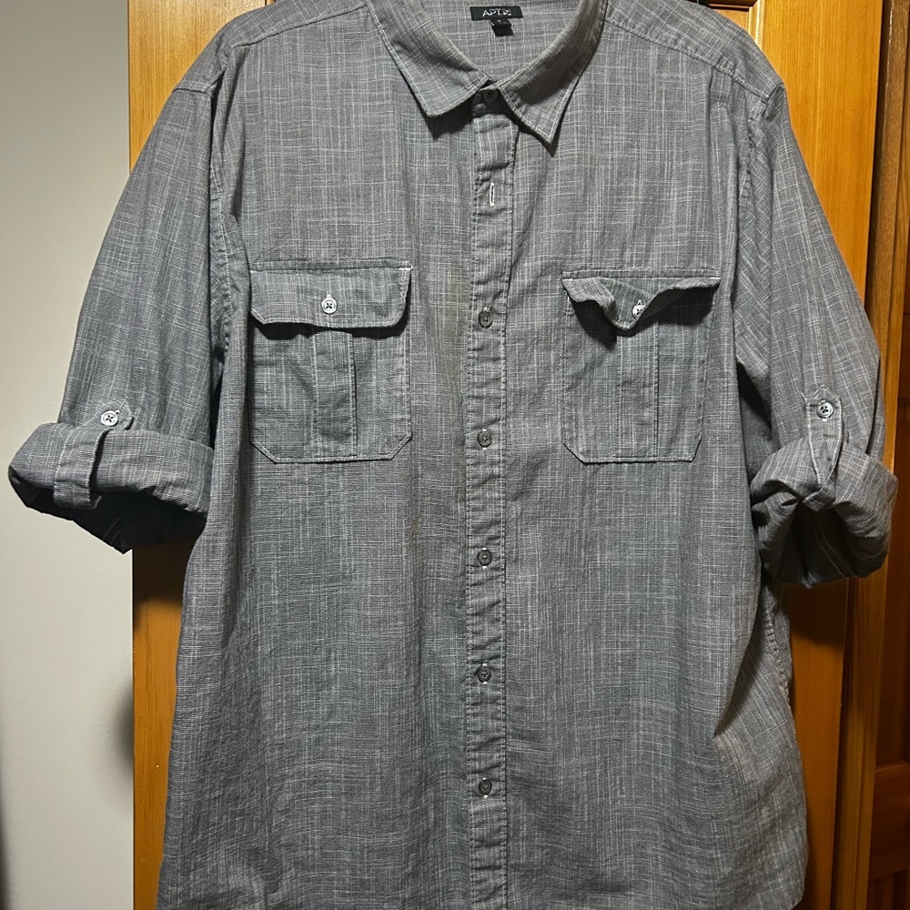 Apt. 9 Gray Casual Button Down Shirt